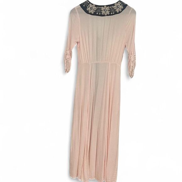 Free People Journey Horizon Embroidered Midi Maxi Dress Baby Pink Size 6 Coverup - Picture 4 of 8